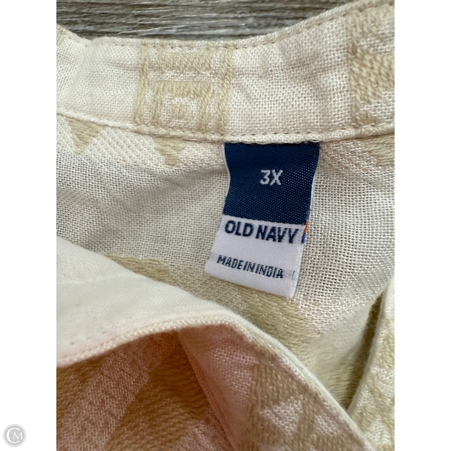 Top Short Sleeve By Old Navy In Cream & Tan, Size: 3x