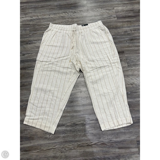 Pants Linen By Jones New York In Cream & Tan, Size: 3x
