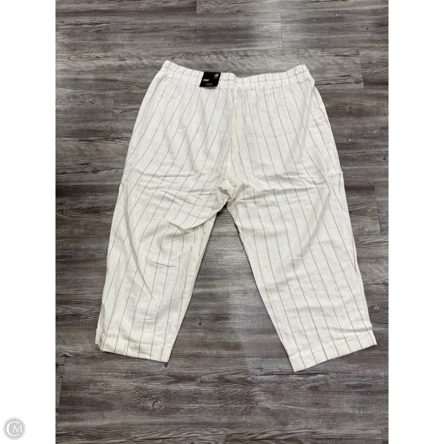 Pants Linen By Jones New York In Cream & Tan, Size: 3x