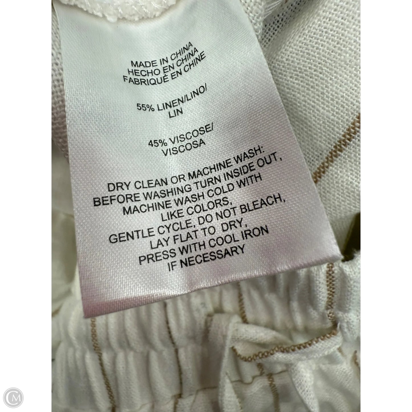 Pants Linen By Jones New York In Cream & Tan, Size: 3x