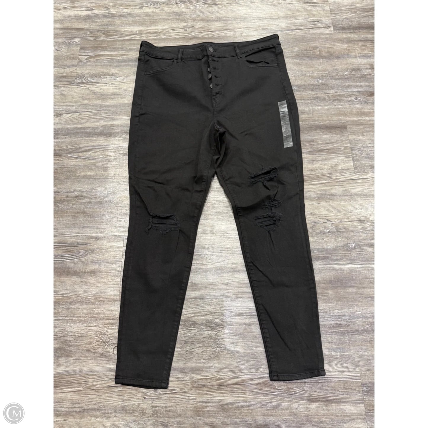 Jeans Skinny By American Eagle In Black Denim, Size: 20