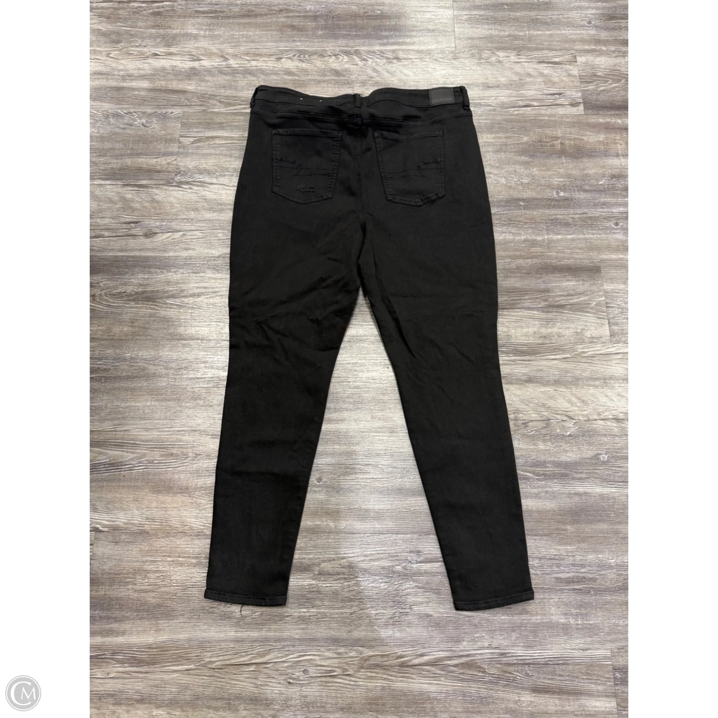 Jeans Skinny By American Eagle In Black Denim, Size: 20