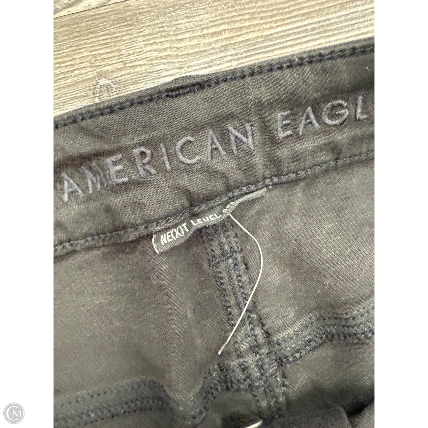Jeans Skinny By American Eagle In Black Denim, Size: 20