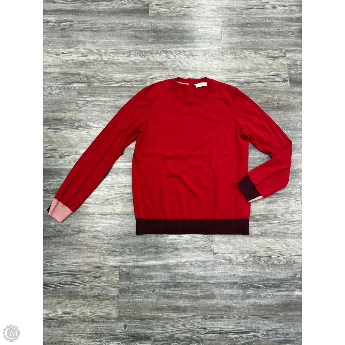 Sweater Designer By Tory Burch In Pink & Red, Size: M