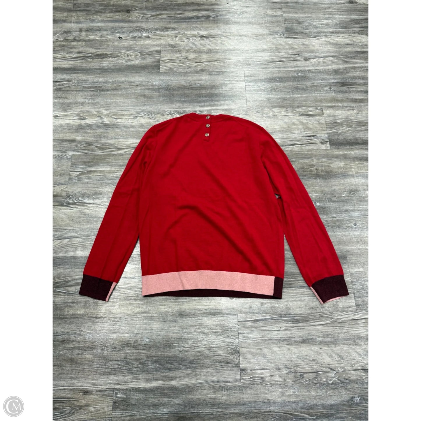 Sweater Designer By Tory Burch In Pink & Red, Size: M