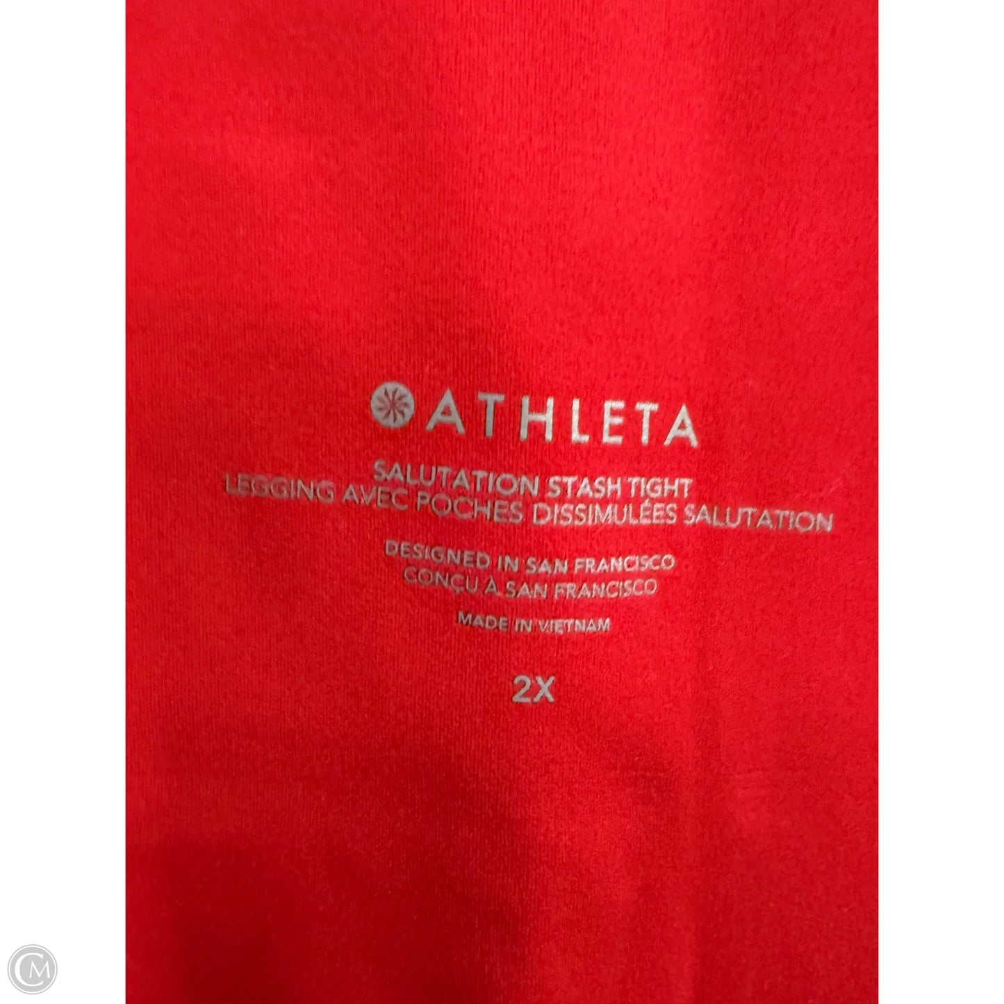 Athletic Leggings By Athleta In Red, Size: 2x
