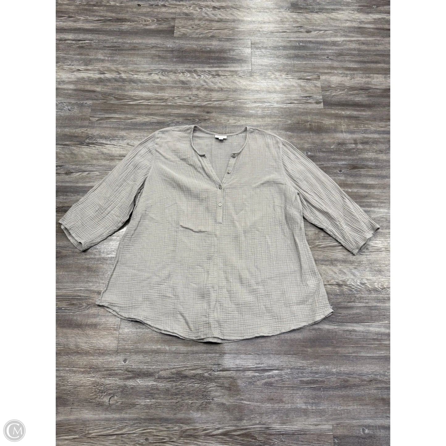 Top Long Sleeve Basic By Pure Jill In Grey, Size: 2x