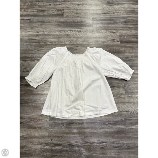 Top Long Sleeve By J. Jill In White, Size: 2x