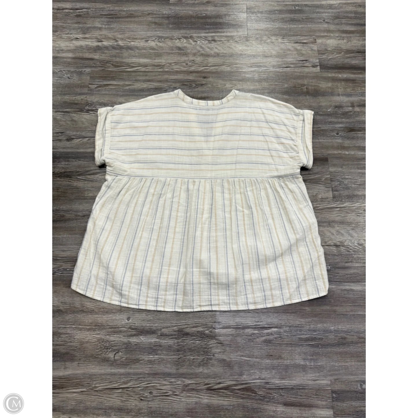 Top Short Sleeve By Madewell In Plaid Pattern, Size: 1x