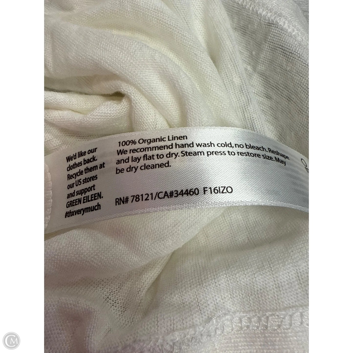 Top Short Sleeve Basic By Eileen Fisher In White, Size: 1x