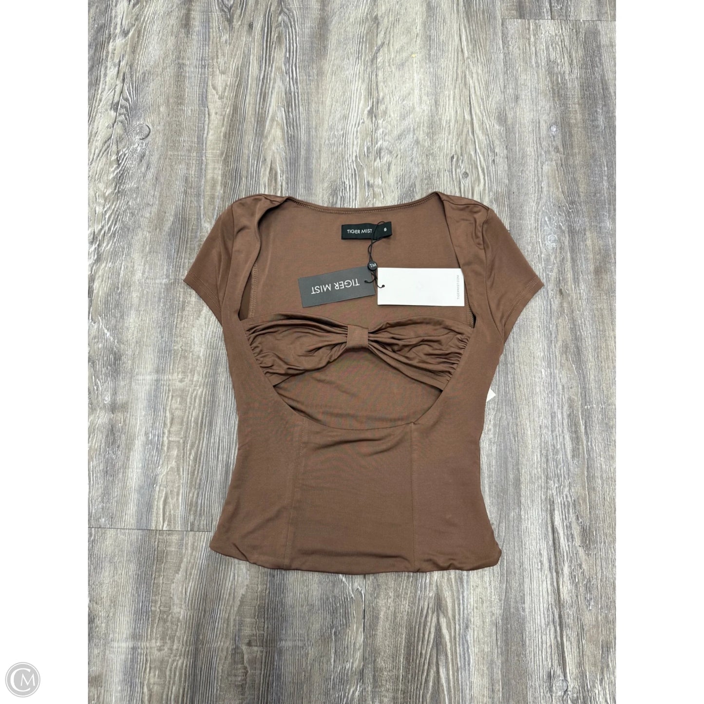 Top Short Sleeve By Tiger Mist In Bronze, Size: S
