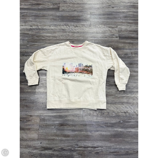 Sweatshirt Crewneck By Terez In Cream & Pink, Size: S