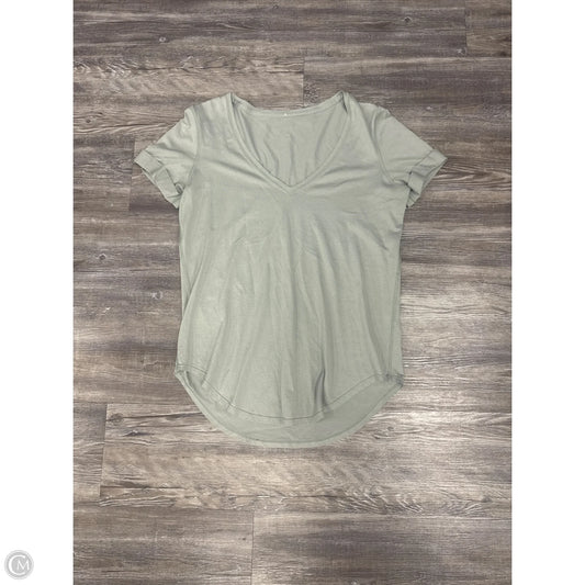 Athletic Top Short Sleeve By Lululemon In Green, Size: S