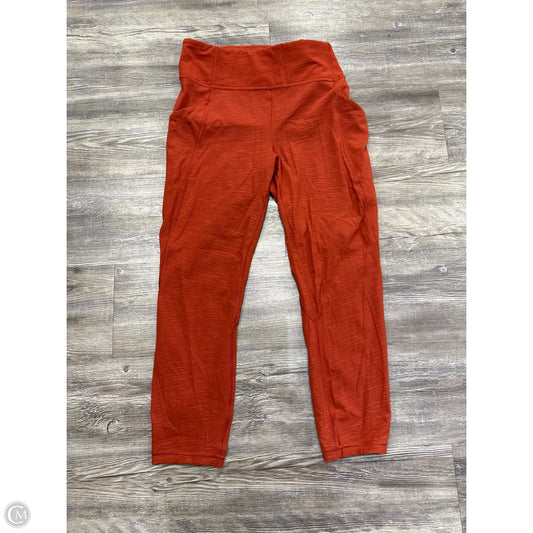 Athletic Leggings By Lululemon In Orange, Size: 10