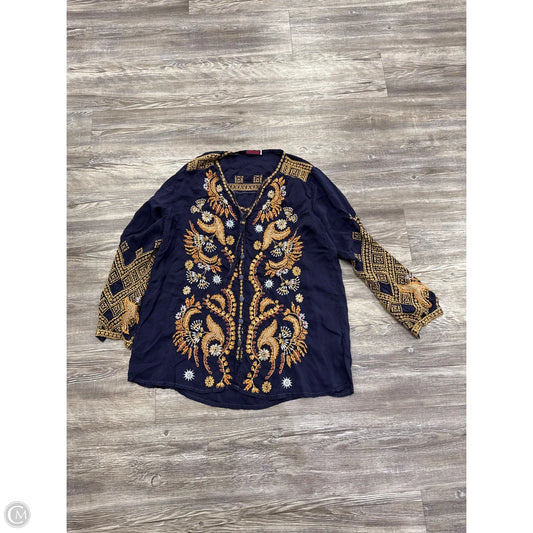 Top Long Sleeve By Johnny Was In Navy, Size: Xs