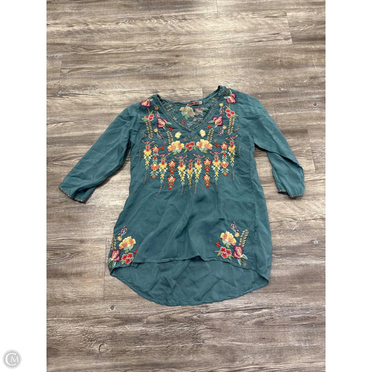 Top Long Sleeve By Johnny Was In Teal, Size: Xs