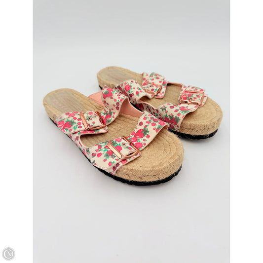 Sandals Heels Platform By Loveshackfancy In Floral Print, Size: 10