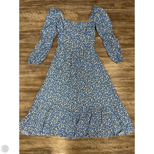 Dress Casual Maxi By Reformation In Blue & Cream, Size: 6