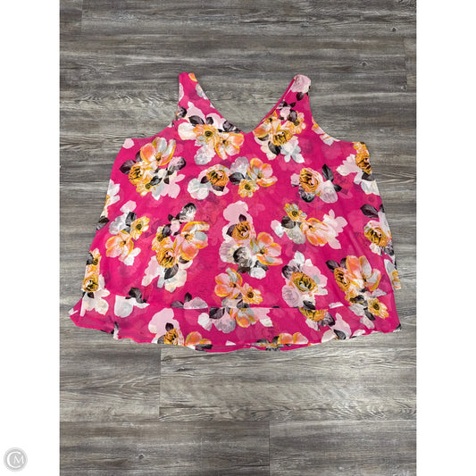 Top Sleeveless By Lane Bryant In Pink & Yellow, Size: 3x