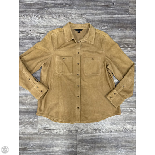 Jacket Leather By Banana Republic In Tan, Size: Xl