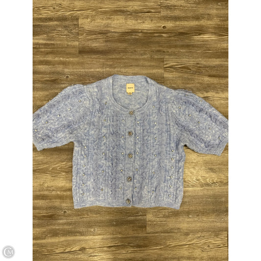Sweater Cardigan By Maeve In Blue & Silver, Size: M