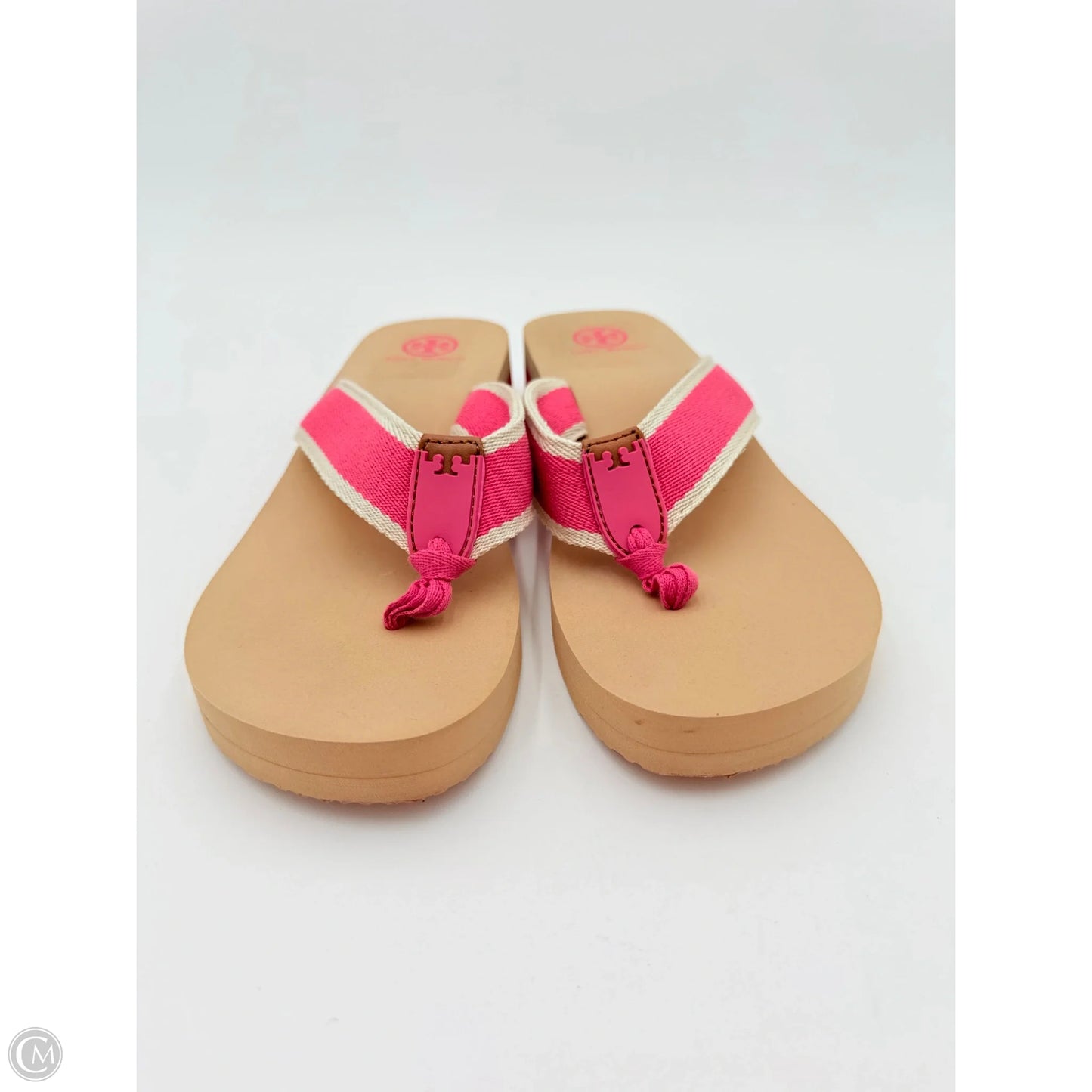 Sandals Designer By Tory Burch In Pink & Tan, Size: 10