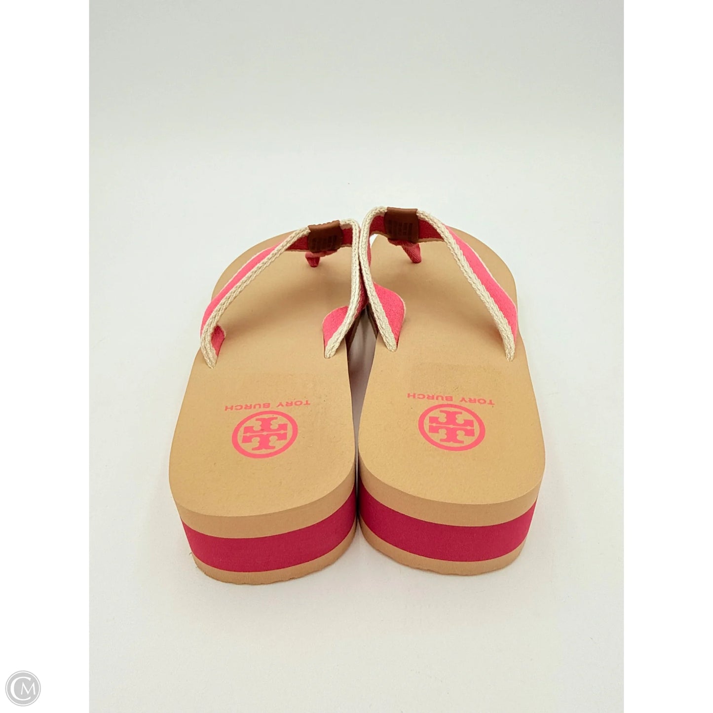 Sandals Designer By Tory Burch In Pink & Tan, Size: 10