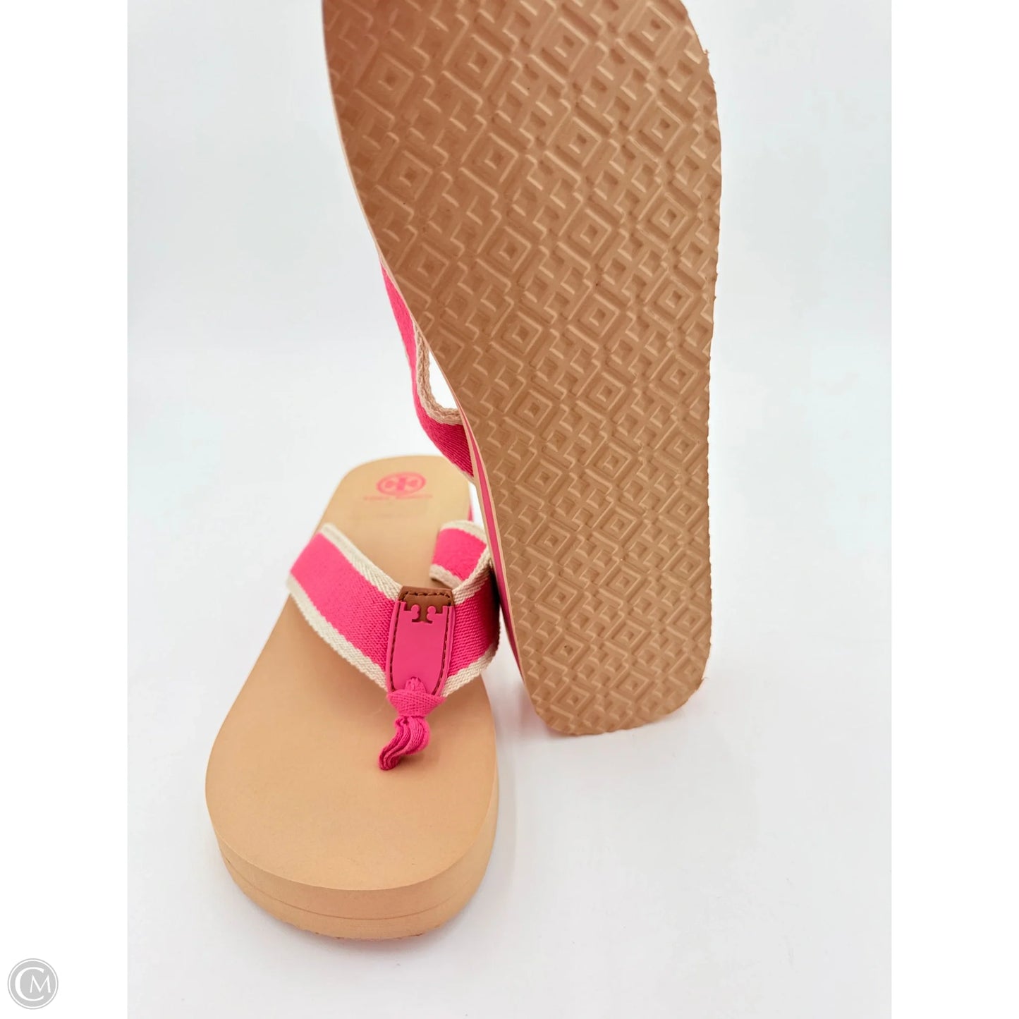 Sandals Designer By Tory Burch In Pink & Tan, Size: 10