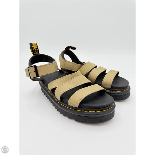 Sandals Heels Platform By Dr Martens In Tan, Size: 8