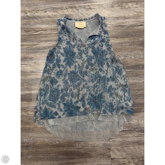 Top Sleeveless By Anthropologie In Blue & Silver, Size: Xxs