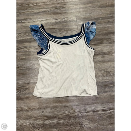 Top Sleeveless By Pilcro In Blue & White, Size: Xl