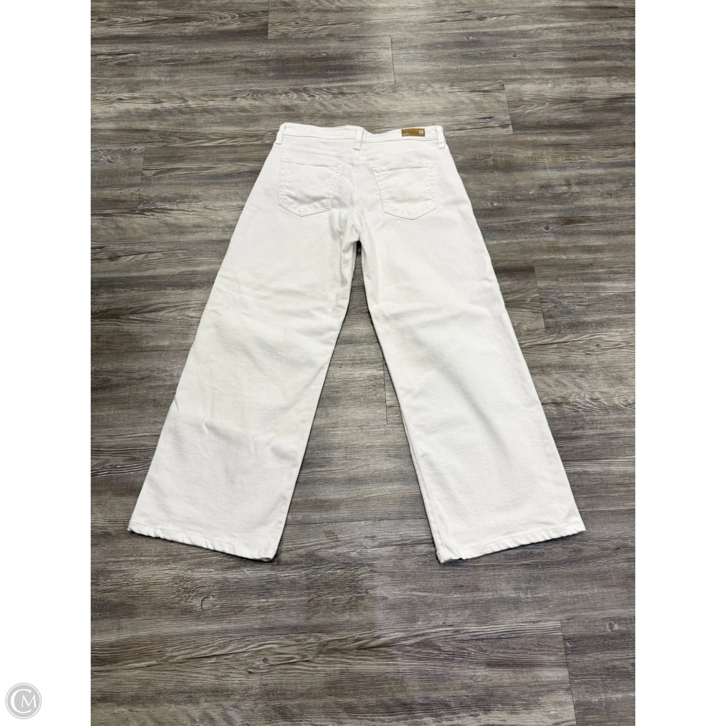 Jeans Wide Leg By Ag Jeans In White Denim, Size: 6