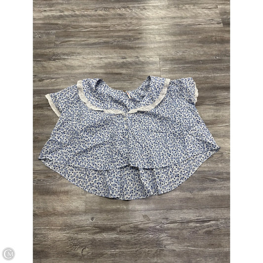 Top Short Sleeve By Free People In Blue & Cream, Size: Xs