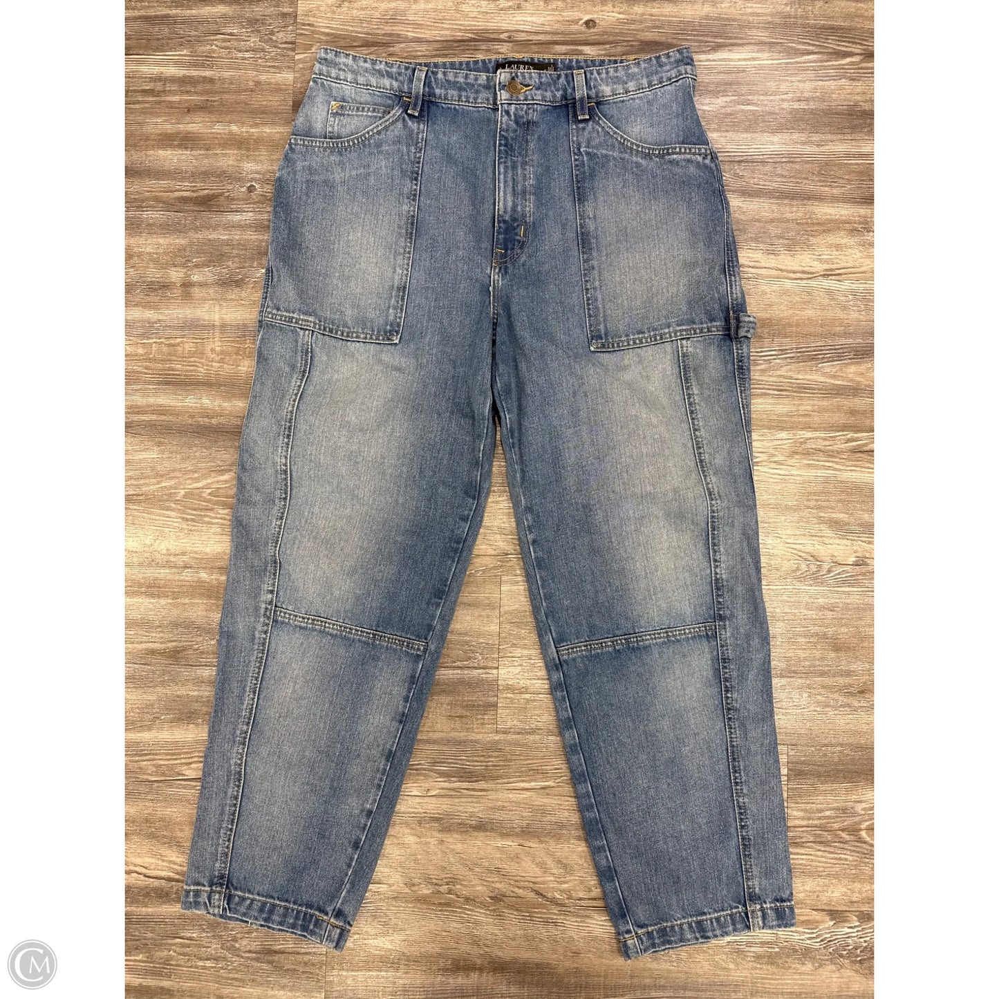 Jeans Wide Leg By Lauren By Ralph Lauren In Blue Denim, Size: 12