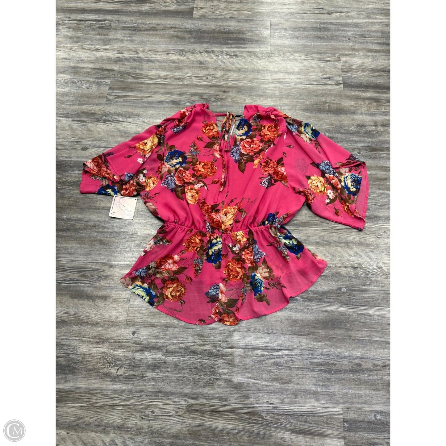 Top Short Sleeve By White Birch In Pink, Size: 1x