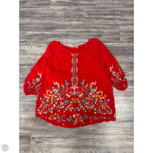 Top Long Sleeve By Johnny Was In Red, Size: M