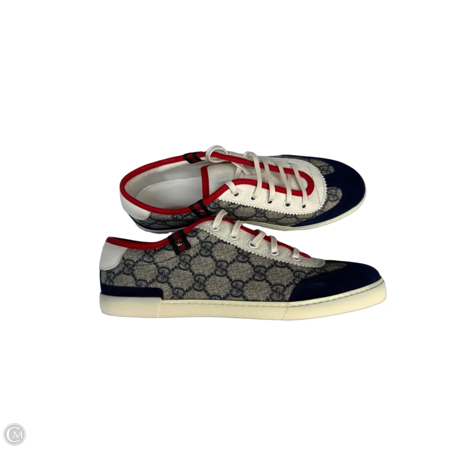 Shoes Luxury Designer By Gucci In Blue & Red, Size: 8