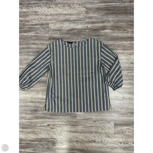 Top Long Sleeve Designer By Lafayette 148 In Grey & Tan, Size: L