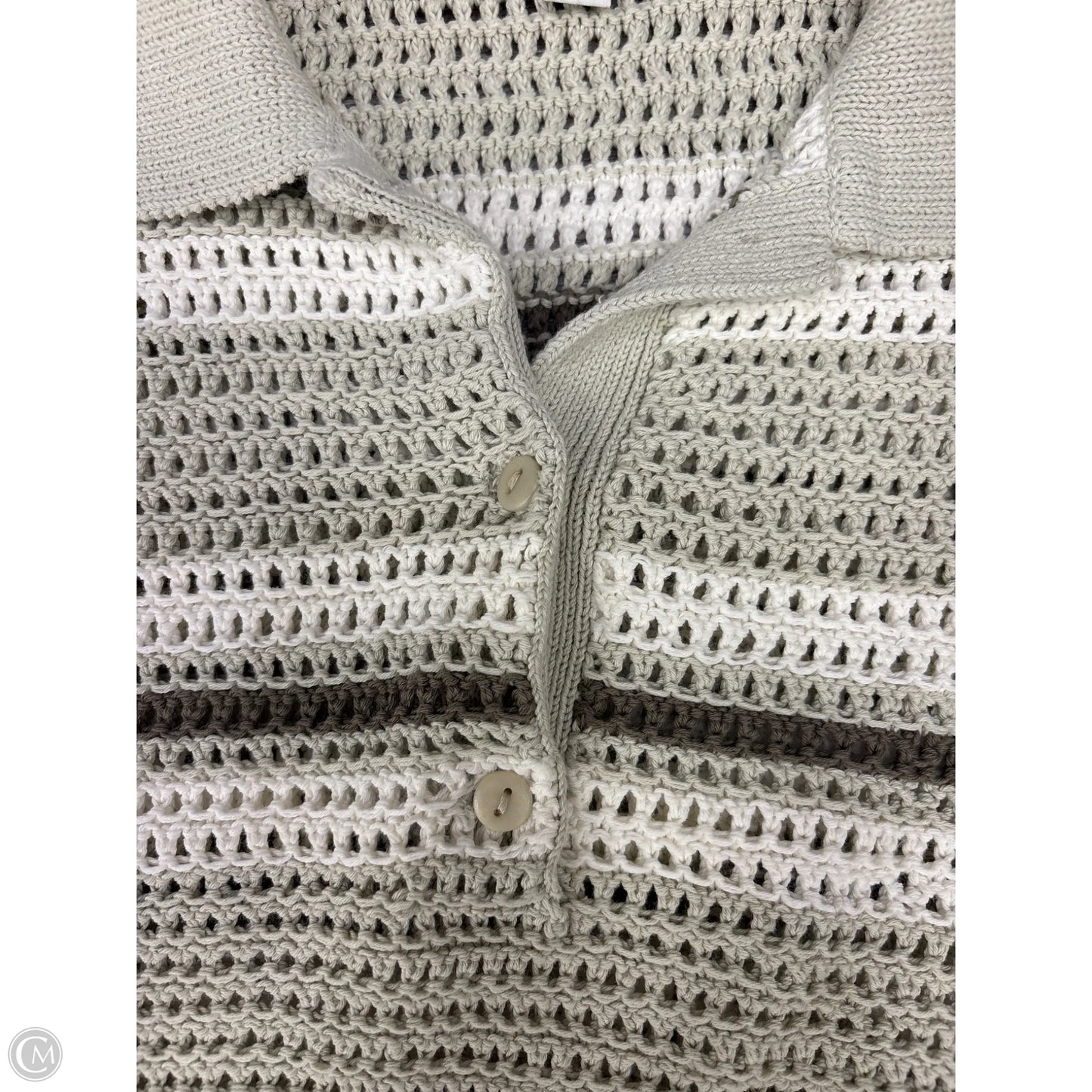 Sweater By Vince In Green & Tan, Size: L
