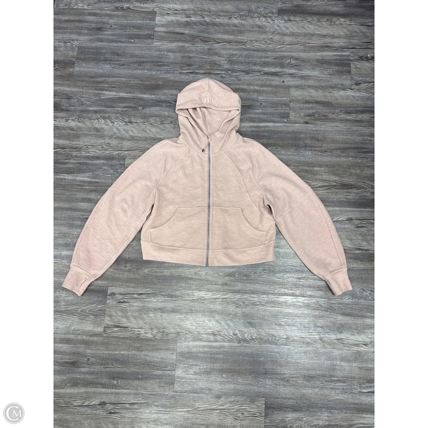 Athletic Sweatshirt Hoodie By Lululemon In Pink & Tan, Size: M