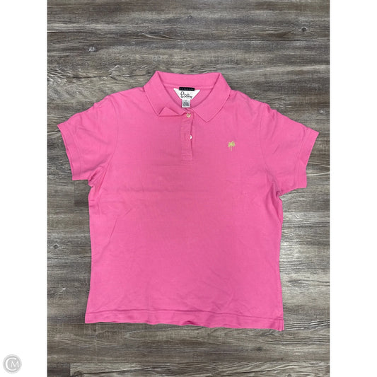 Top Short Sleeve Designer By Lilly Pulitzer In Pink, Size: M