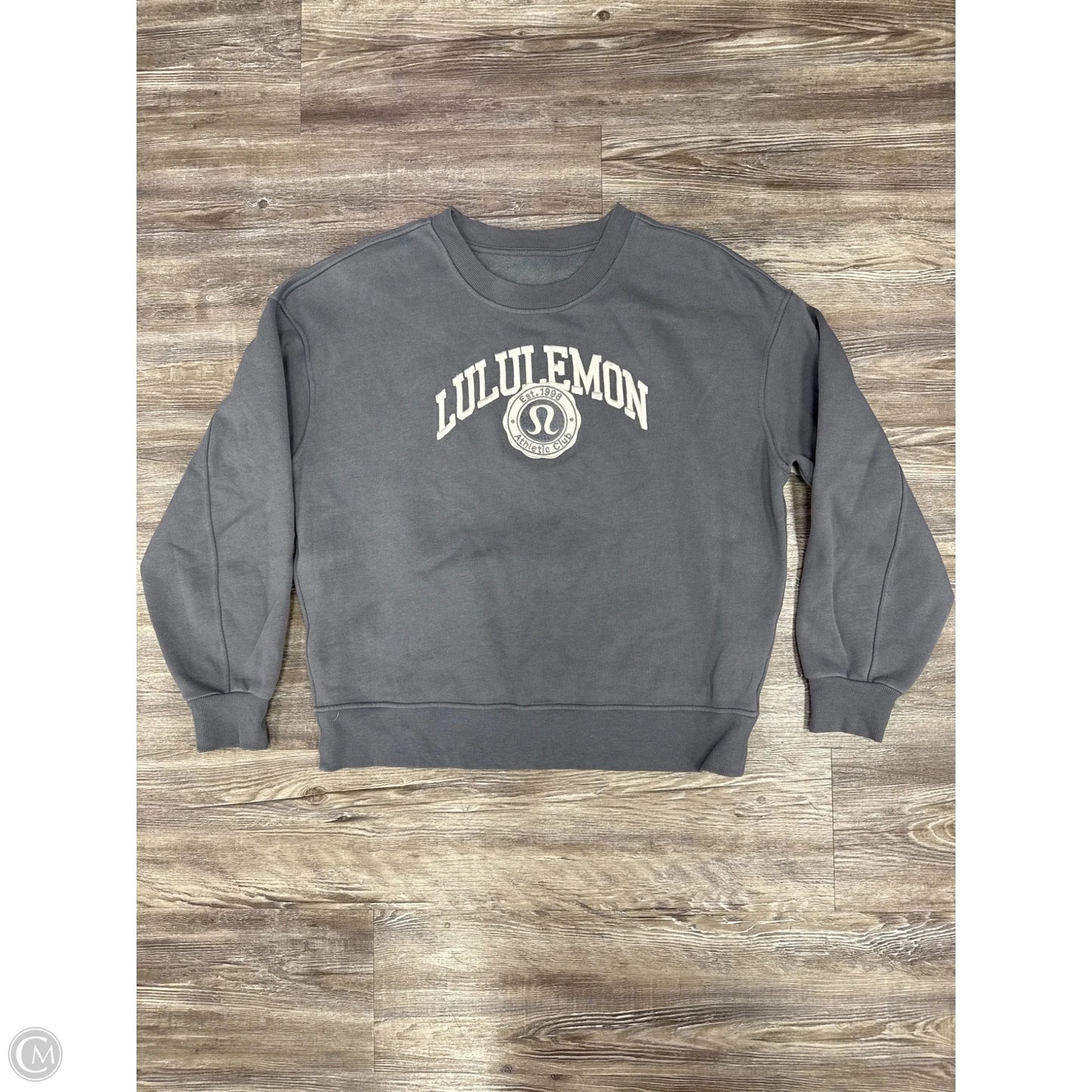 Athletic Sweatshirt Crewneck By Lululemon In Blue & Grey, Size: M