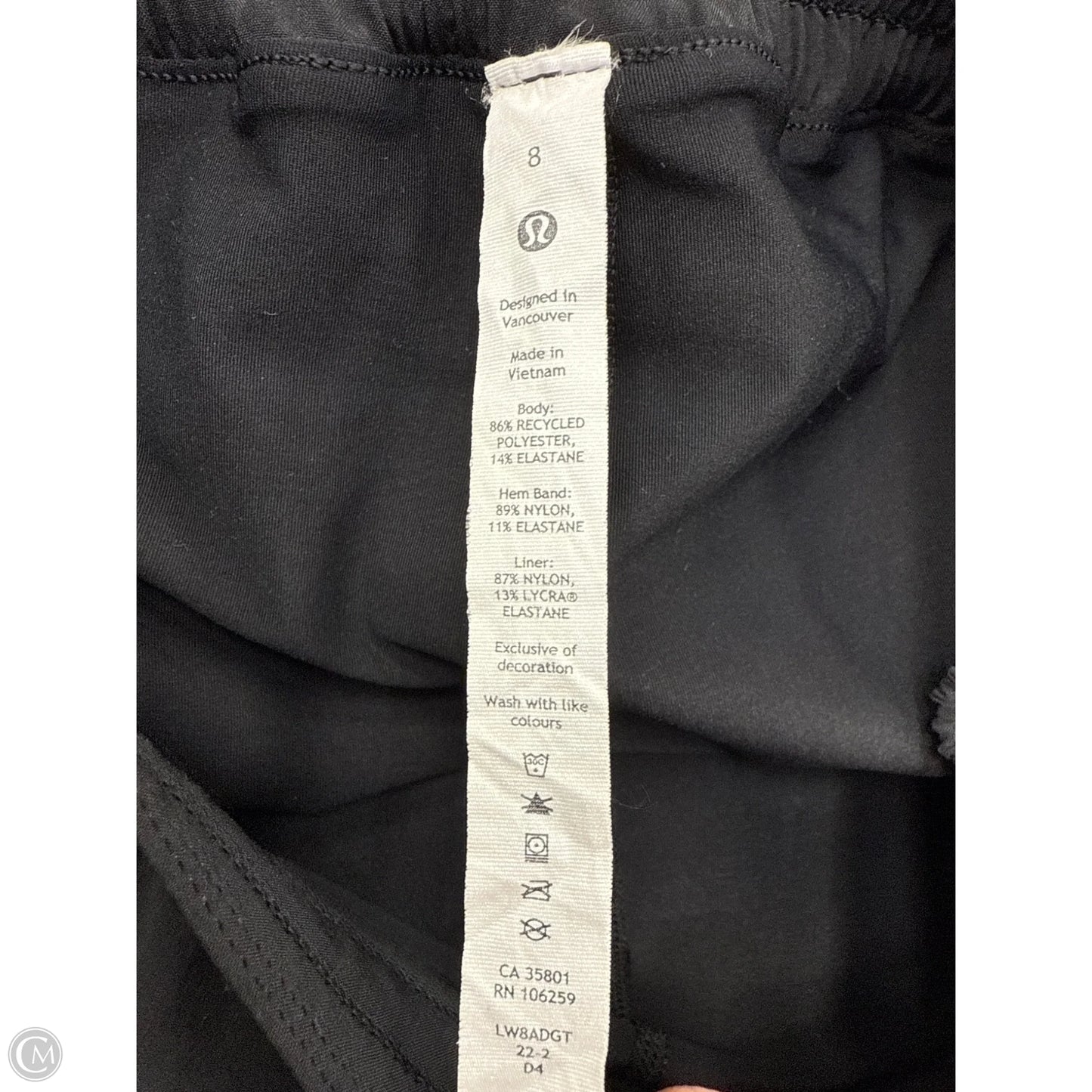 Athletic Skort By Lululemon In Black, Size: 8