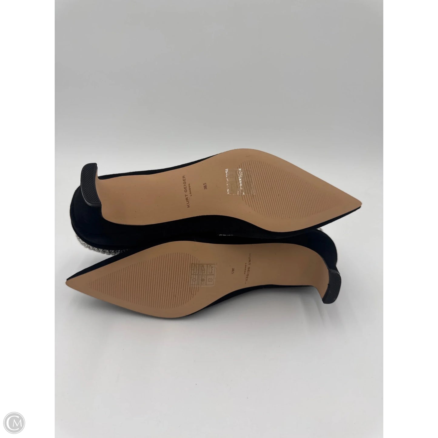 Boots Designer By Kurt Geiger In Black & Silver, Size: 8