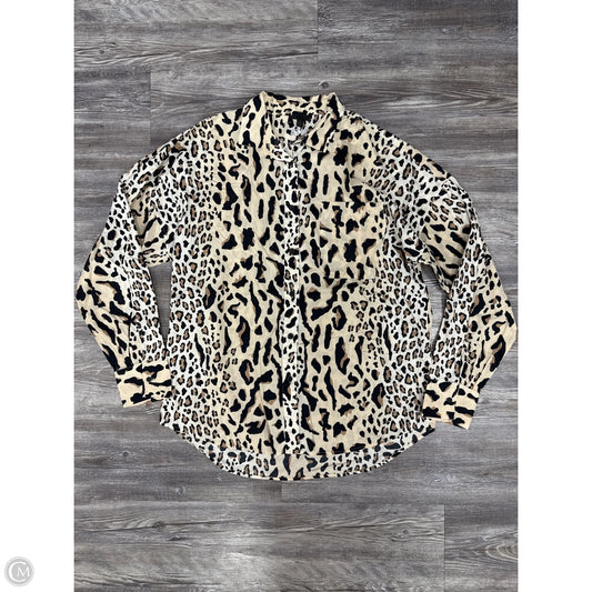 Top Long Sleeve By Atm In Animal Print, Size: L