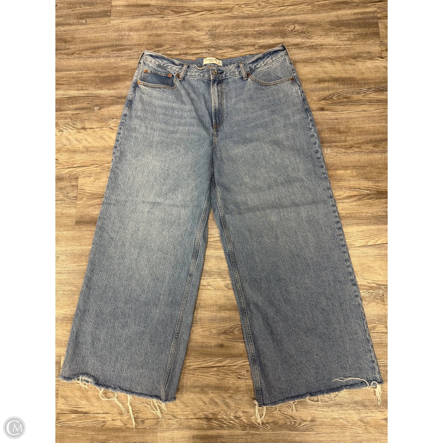 Jeans Wide Leg By Abercrombie And Fitch In Blue Denim, Size: 16