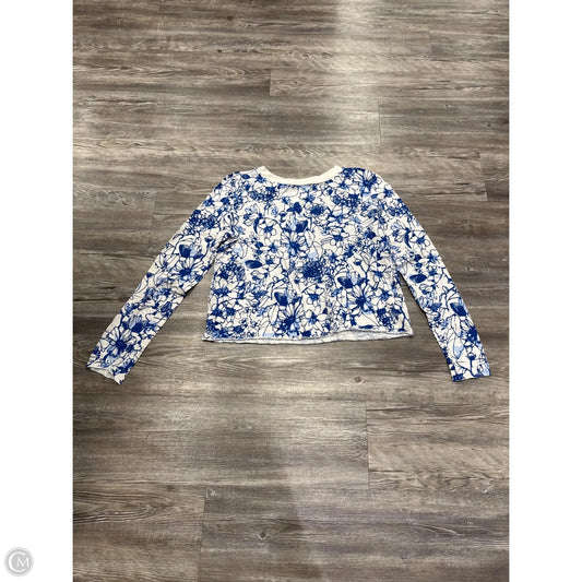 Top Long Sleeve By Maeve In Blue & White, Size: Xs