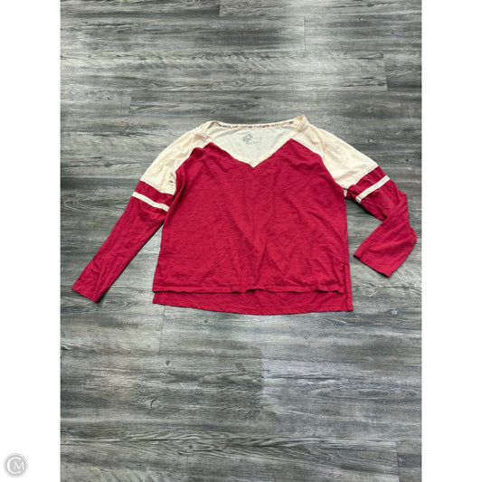 Top Long Sleeve By Pilcro In Pink & Tan, Size: Xl