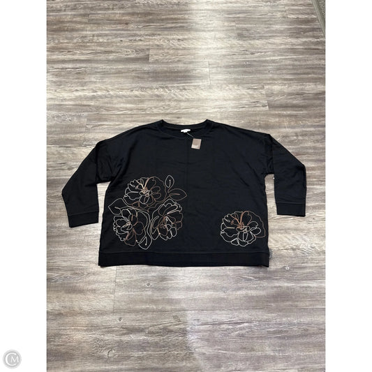 Top Long Sleeve By J. Jill In Black & Brown, Size: Xl