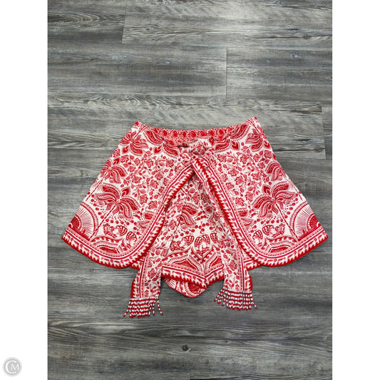 Shorts Designer By Farm Rio In Red & White, Size: M